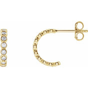 14K Yellow 1/3 CTW Lab-Grown Diamond 11.1 mm Hoop Earrings
