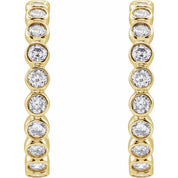 14K Yellow 3/8 CTW Lab-Grown Diamond 14 mm Hoop Earrings