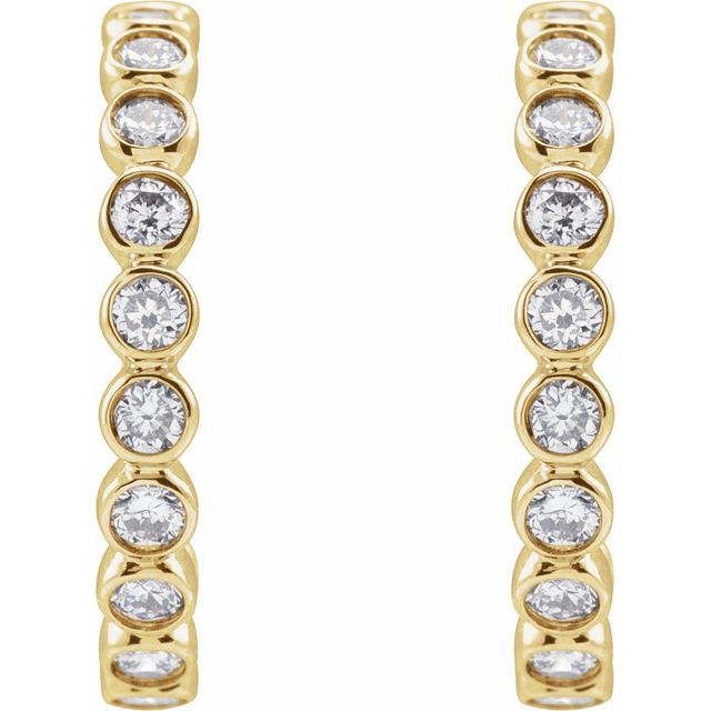 8 CTW Lab-Grown Diamond 14 mm Hoop Earrings