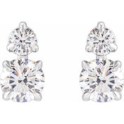 14K White 1 CTW Lab-Grown Diamond Earrings