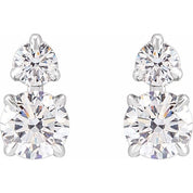 14K White 1 CTW Lab-Grown Diamond Earrings