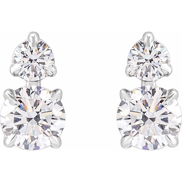 14K White 1 CTW Lab-Grown Diamond Earrings