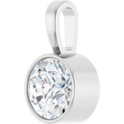14K White 9/10 CT Natural Diamond Bezel-Set Solitaire Pendant