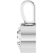 Platinum 9/10 CT Natural Diamond Bezel-Set Solitaire Pendant