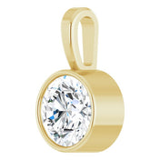 14K Yellow 5/8 CT Lab-Grown Diamond Bezel-Set Solitaire Pendant