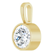 14K Yellow 3/4 CT Natural Diamond Bezel-Set Solitaire Pendant