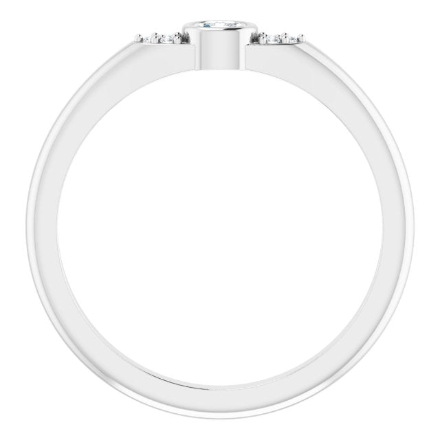 Sterling Silver .07 CTW Natural Diamond Stackable Ring