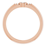 14K Rose .07 CTW Natural Diamond Stackable Ring