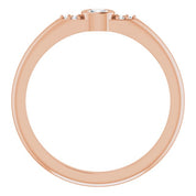 14K Rose .07 CTW Natural Diamond Stackable Ring
