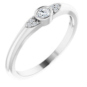 Sterling Silver .07 CTW Natural Diamond Stackable Ring