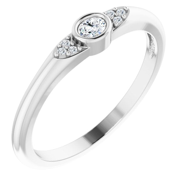 Sterling Silver .07 CTW Natural Diamond Stackable Ring
