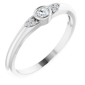 14K White .07 CTW Natural Diamond Stackable Ring
