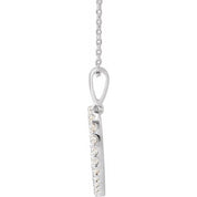 14K White 3/8 CTW Natural Diamond Heart 18" Necklace