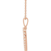 14K Rose 3/8 CTW Natural Diamond Heart 18" Necklace