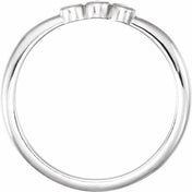 14K White .09 CTW Rose-Cut Natural Diamond Stackable Ring