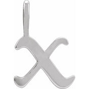 14K White Gothic Initial X Charm/Pendant