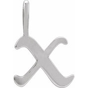 14K White Gothic Initial X Charm/Pendant
