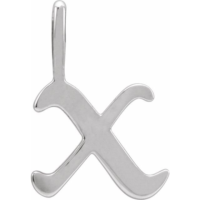 14K White Gothic Initial X Charm/Pendant