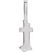 14K White Gothic Initial T Charm/Pendant