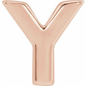 14K Rose Block Initial Y Slide Pendant
