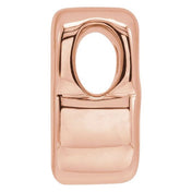 14K Rose Block Initial B Slide Pendant