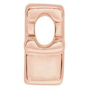 14K Rose Block Initial F Slide Pendant