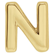 14K Yellow Block Initial N Slide Pendant