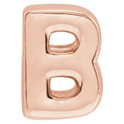 14K Rose Block Initial B Slide Pendant
