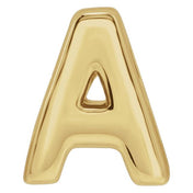14K Yellow Block Initial A Slide Pendant