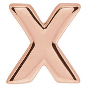 14K Rose Block Initial X Slide Pendant