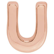 14K Rose Block Initial U Slide Pendant