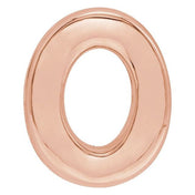 14K Rose Block Initial O Slide Pendant