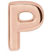 14K Rose Block Initial P Slide Pendant