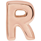 14K Rose Block Initial R Slide Pendant