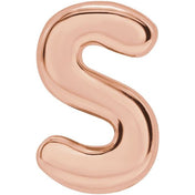 14K Rose Block Initial S Slide Pendant
