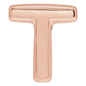 14K Rose Block Initial T Slide Pendant