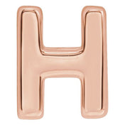 14K Rose Block Initial H Slide Pendant