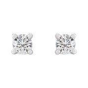 14K White 1/8 CTW Natural Diamond Stud Earrings