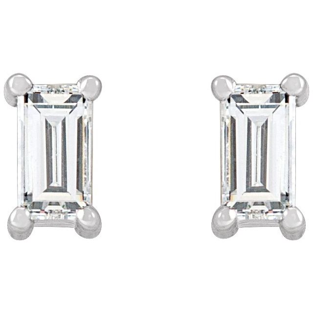 14K White 1/4 CTW Lab-Grown Diamond Stud Earrings