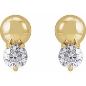 14K Yellow 1/3 CTW Lab-Grown Diamond Bead Earring
