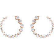 14K Rose 7/8 CTW Lab-Grown Diamond Front-Back Earrings
