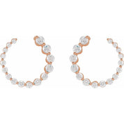 14K Rose 7/8 CTW Lab-Grown Diamond Front-Back Earrings