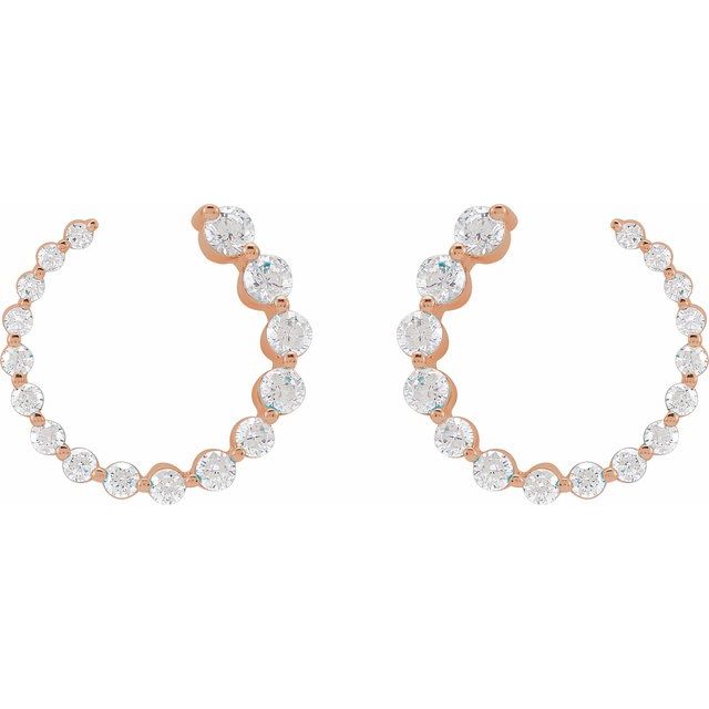 8 CTW Lab-Grown Diamond Front-Back Earrings