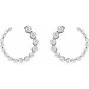 14K White 7/8 CTW Lab-Grown Diamond Front-Back Earrings
