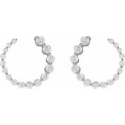 14K White 7/8 CTW Lab-Grown Diamond Front-Back Earrings