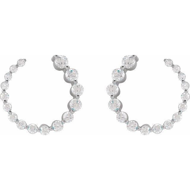 8 CTW Lab-Grown Diamond Front-Back Earrings