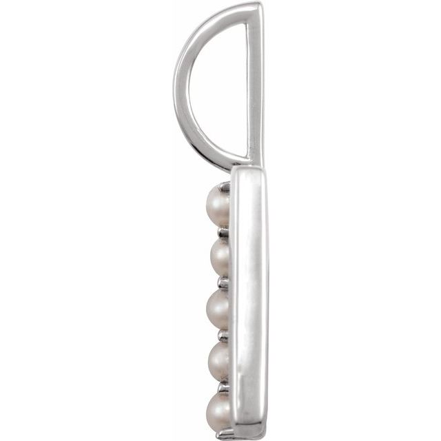 14K White Cultured White Freshwater Pearl Initial X Charm/Pendant