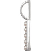 14K White Cultured White Freshwater Pearl Initial B Charm/Pendant