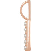 14K Rose Cultured White Freshwater Pearl Initial Q Charm/Pendant