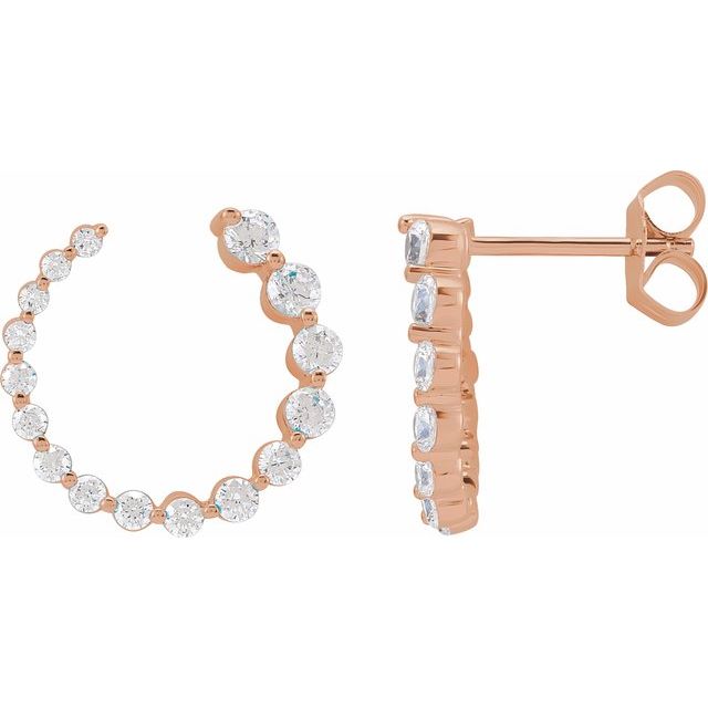 8 CTW Lab-Grown Diamond Front-Back Earrings